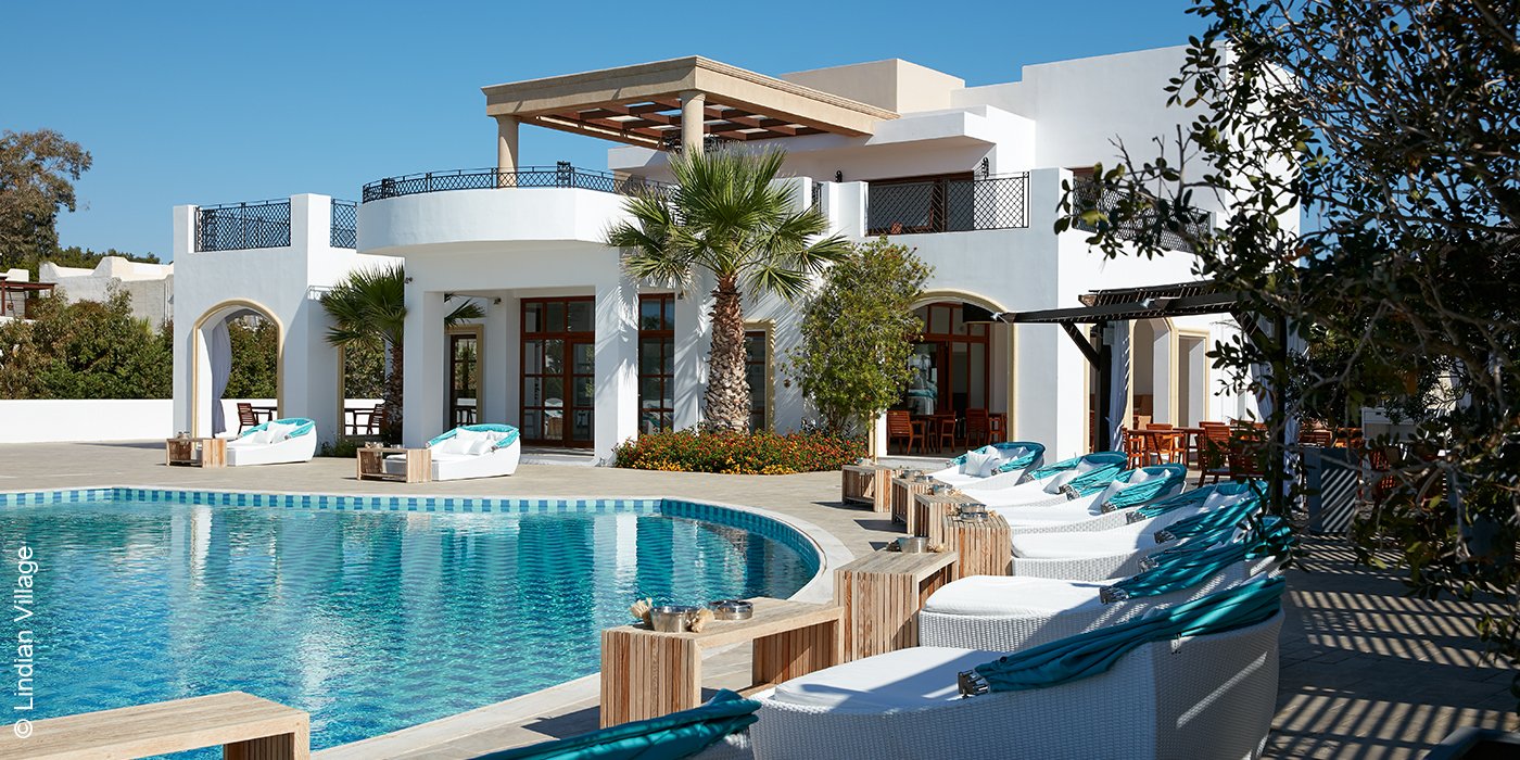 Hotel Lindian Village | Rhodos | Pool | luxuszeit.com