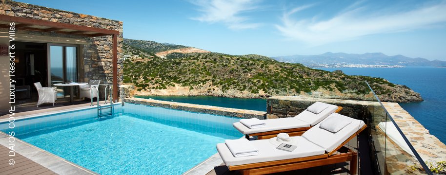 Daios Cove Luxury Resort & Villas | Agios Nikolaos auf Kreta | Villa Pool | luxuszeit.com