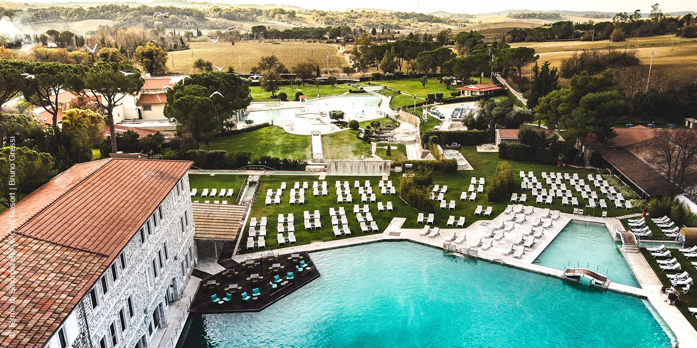 Terme di Saturnia SPA & Golf Resort | Saturnia | Außenansicht Pool | luxuszeit.com