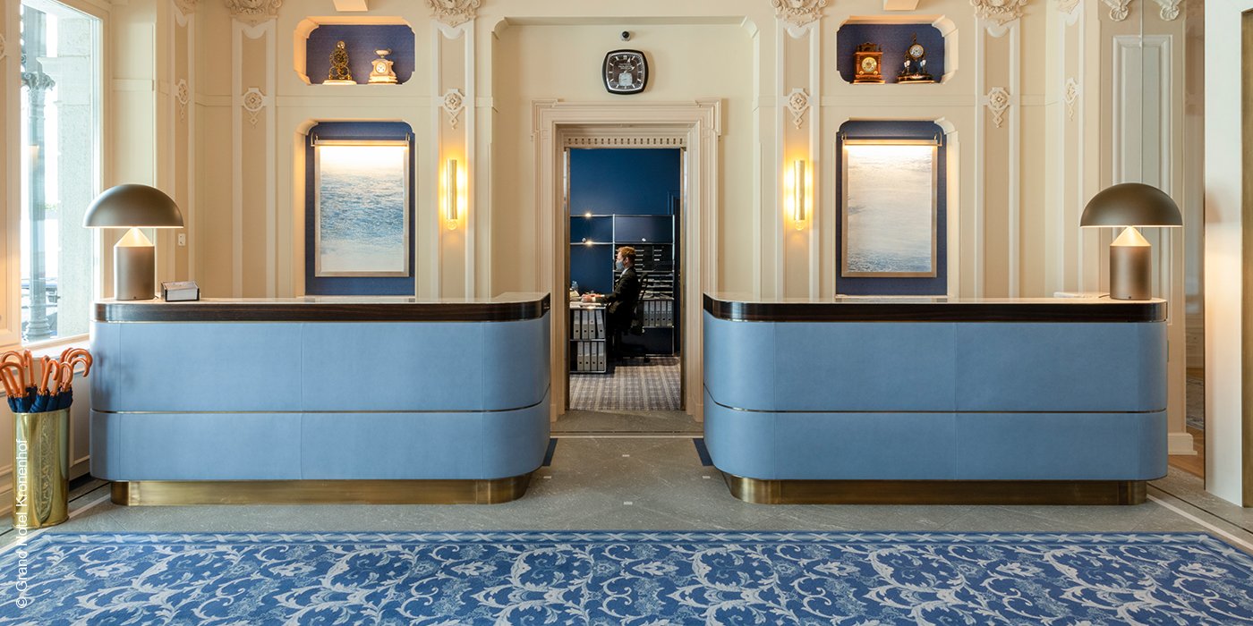 Grand Hotel Kronenhof | Pontresina | Schweiz | Rezeption | luxuszeit.com