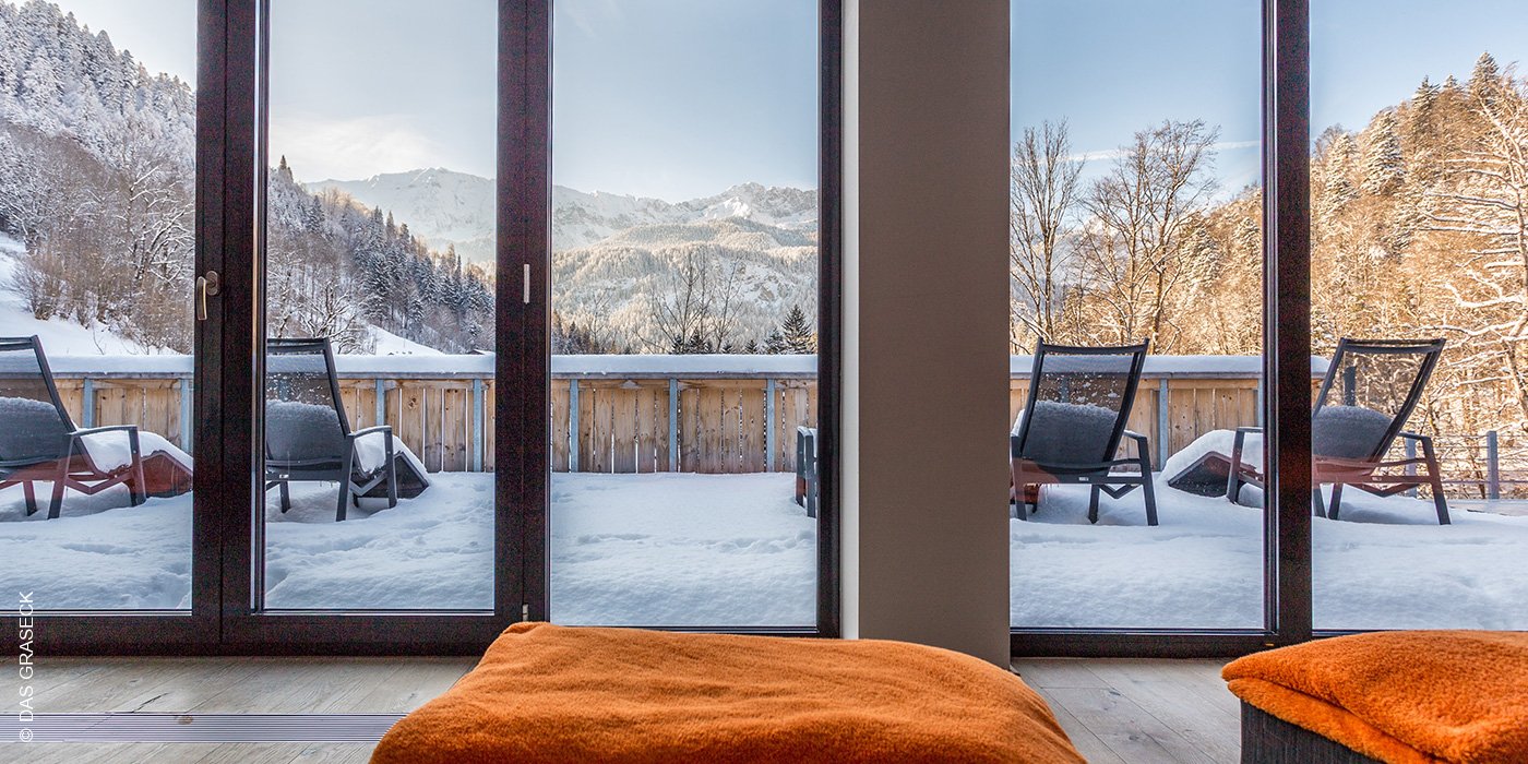 DAS GRASECK | Garmisch-Partenkirchen | Relaxbereich Winter | luxuszeit.com