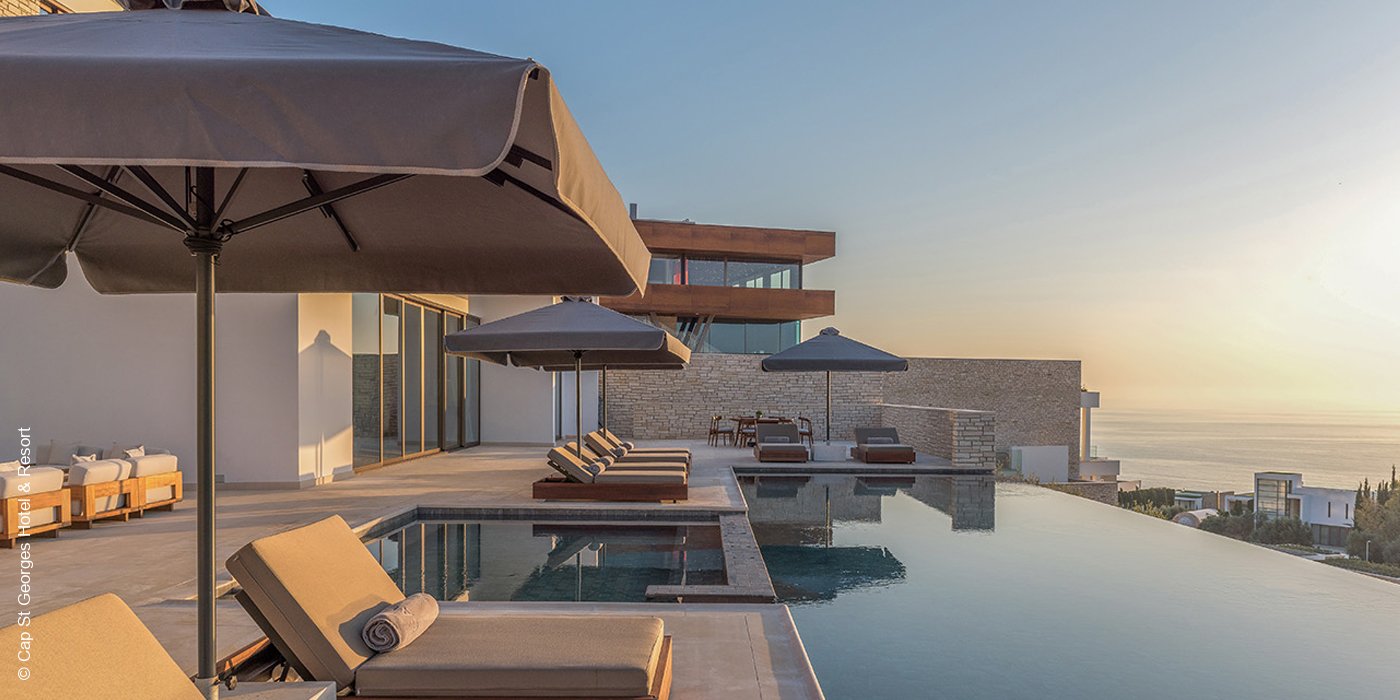 Cap St Georges Hotel & Resort | Pegeia | Zypern | Presidential Suite Terrasse mit Pool | luxuszeit.com