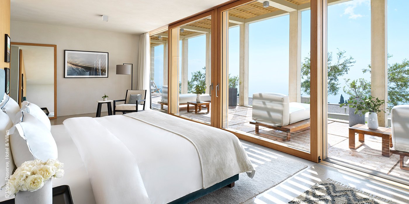 EDEN RESERVE Hotel & Villas | Gardone Riviera | Gardasee | Italien | Schlafzimmer Villa David Chipperfield Ovest | luxuszeit.com