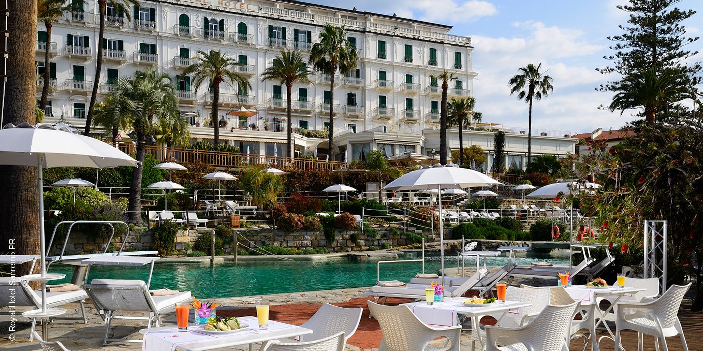 Royal Hotel | Sanremo | Lunch am Pool | luxuszeit.com