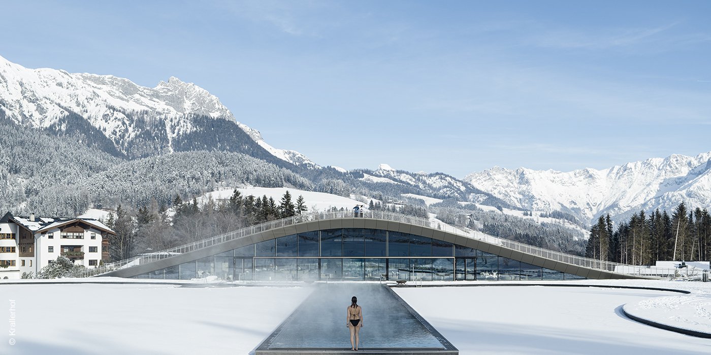Hotel Krallerhof | Leogang | Salzburg | ATMOSPHERE Pool im Winter | luxuszeit.com