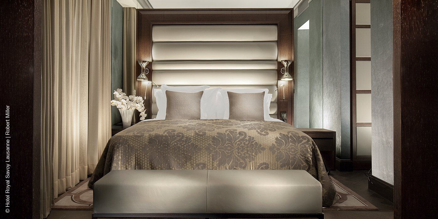 Royal Savoy Hotel & Spa | Lausanne | Schweiz | Doppelbett | luxuszeit.com