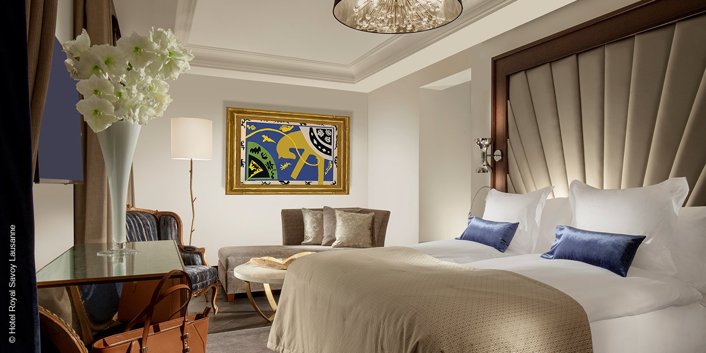 Royal Savoy Hotel & Spa | Lausanne | Schweiz | Suite Art Schlafzimmer | luxuszeit.com