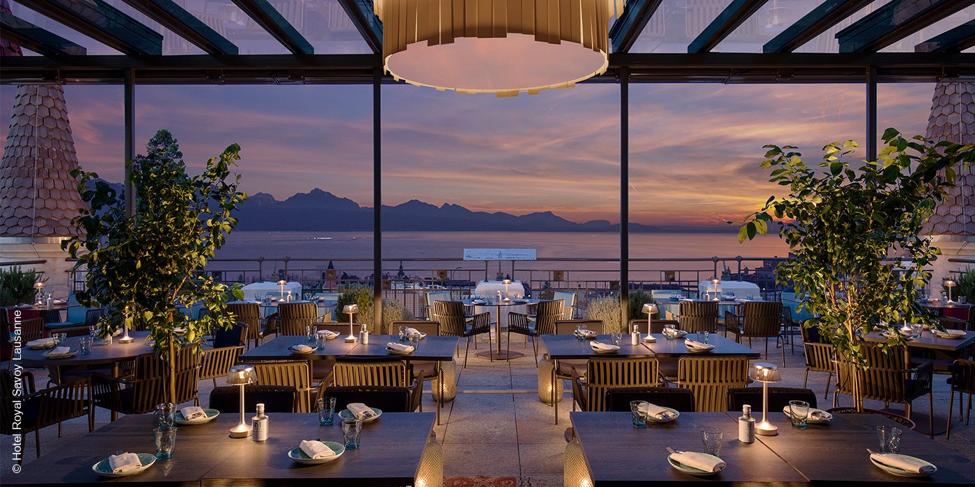 Royal Savoy Hotel & Spa | Lausanne | Schweiz | Sky Lounge Terrasse | luxuszeit.com