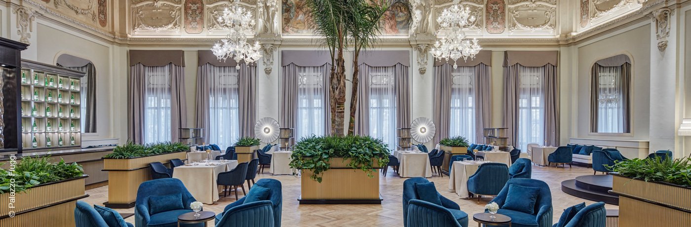 Palazzo Fiuggi | Fiuggi bei Rom | Speisesaal „Die Vier Kontinente“ | Archiv | luxuszeit.com