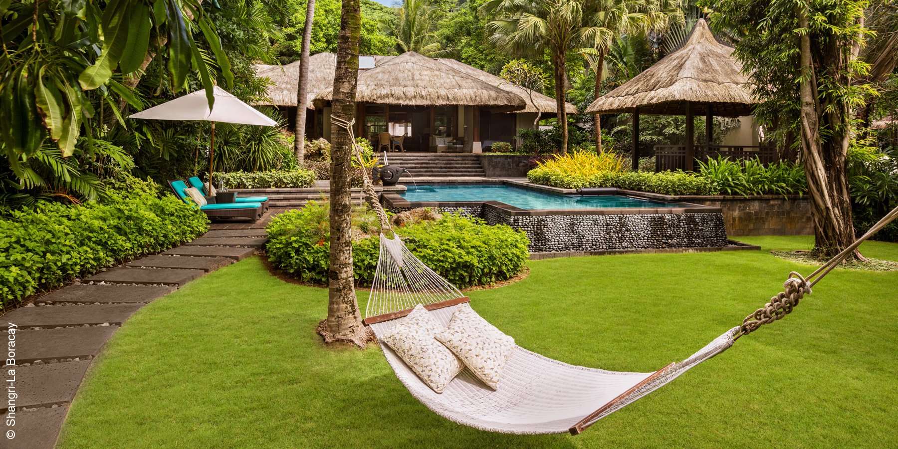 Shangri-Las Boracay Resort & Spa | Boracay Island | Hängematte vor Pool Villa | luxuszeit.com