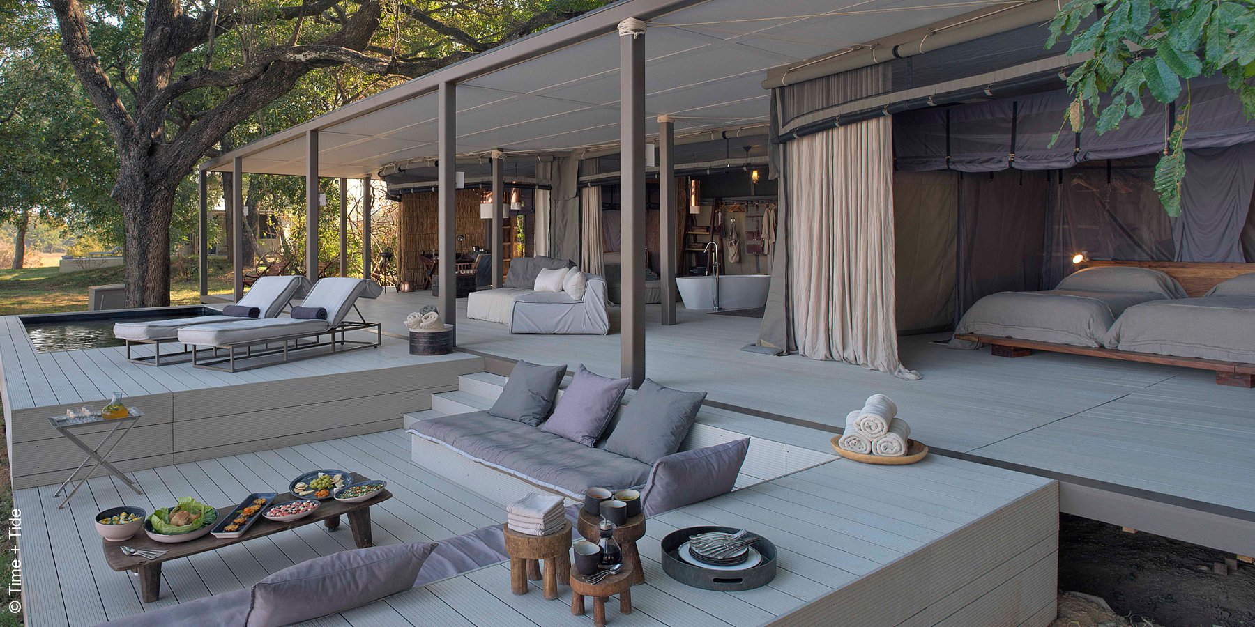 Time and Tide Chinzombo | South Luangwa | Villa mit Sonnendeck | luxuszeit.com